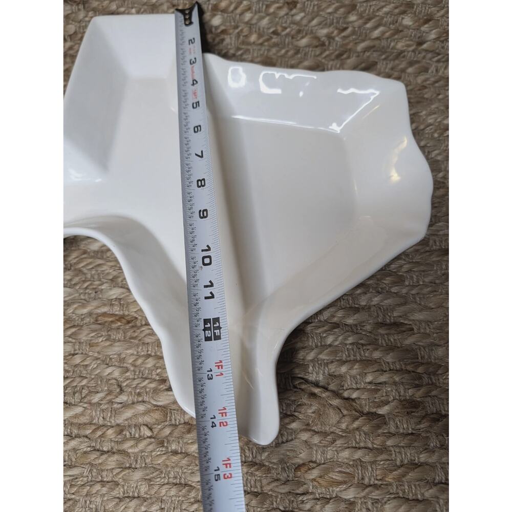 Texas Shaped Divided White Serving Dish Bowl Chips & Dip The Royal Standard - Picture 7 of 10